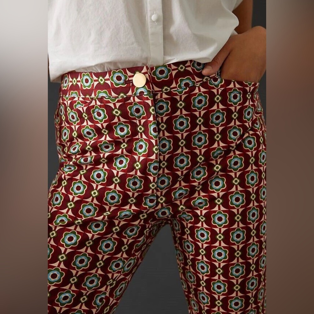 Anthropologie Maeve Mid-Rise Flare Stretch Pants Size 6 Mod NWOT - Picture 3 of 10